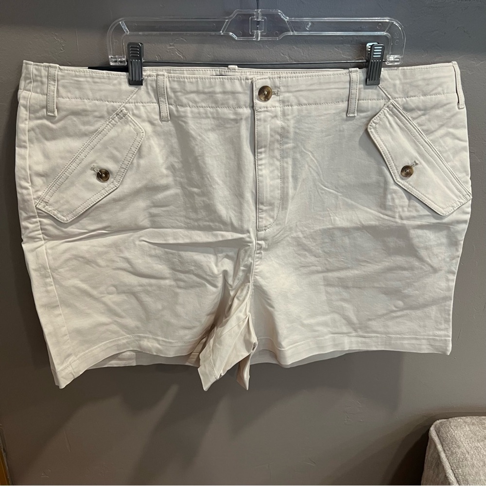 NWT Banana Republic Cream Authentic Chino Tailored Shorts Size 20 #L19 - Picture 7 of 15